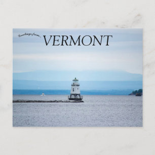 Burlinton Breakwater Noord vuurtoren Vermont Briefkaart