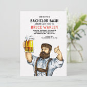 Burly Beer Drinker uitnodiging (Staand voorkant)