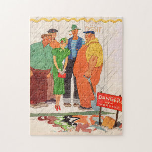 Burly mannen en  dame uit de jaren '30 legpuzzel