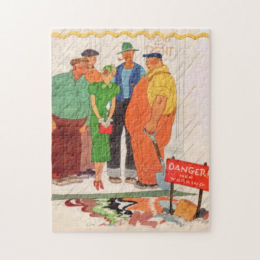 Burly mannen en dame uit de jaren '30 legpuzzel (Verticaal)