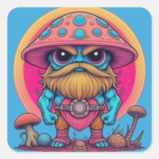 Burly Mountain Mushroom Vierkante Sticker (Voorkant)