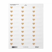 Burly Wood Cute Heart Shape Etiket (Full Sheet)
