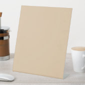 Burly Wood Solid Color Reclamebord Met Voetstuk (Insitu)