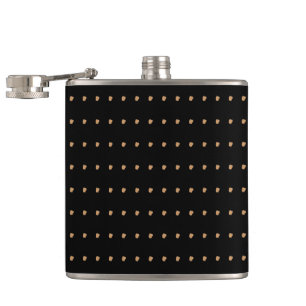 Burlywood and Black Polka Dots Flask Heupfles