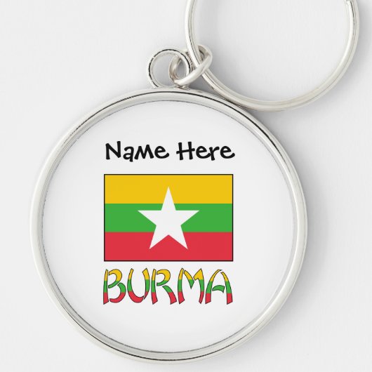 Burma en Myanmar Vlag Persoonlijk Sleutelhanger (Voorkant)