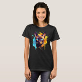 Burmese Cat Face Colorful Splash Art T-shirt (Voorkant volledig)