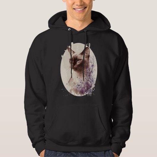 Burmese Cat Japanese Cherry Blossom Sakura Hoodie (Voorkant)