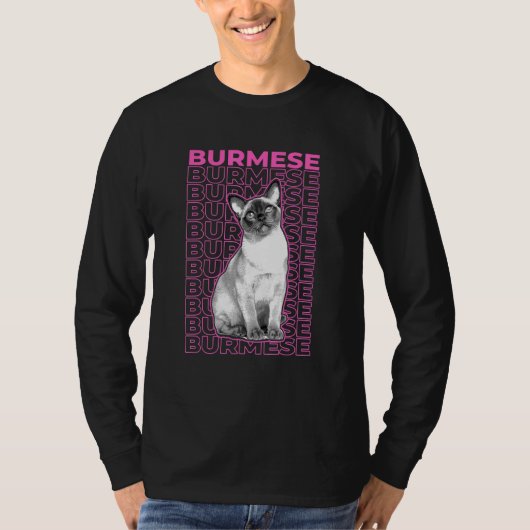 Burmese Cat Pastel Aesthetic T-shirt (Voorkant)
