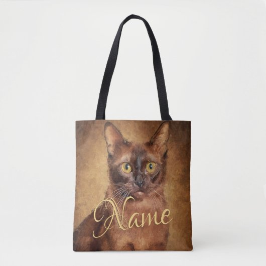 Burmese Cat Personalized Tote Bag (Voorkant)