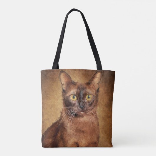 Burmese Cat Personalized Tote Bag (Achterkant)