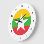 Burmese (Myanmar) flag Wall Clocks Grote Klok (Hoek)