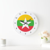Burmese (Myanmar) flag Wall Clocks Grote Klok (Huis)