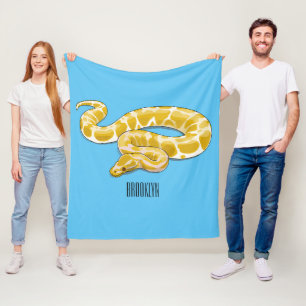 Burmese python slang cartoonillustratie fleece deken