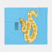 Burmese python slang cartoonillustratie fleece deken (Voorkant (Horizontaal))