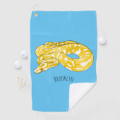 Burmese python slang cartoonillustratie  golfhanddoek (Insitu)