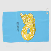 Burmese python slang cartoonillustratie  golfhanddoek (Horizontaal)