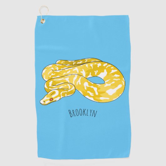 Burmese python slang cartoonillustratie  golfhanddoek (Voorkant)