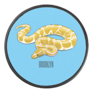 Burmese python slang cartoonillustratie hockey puck