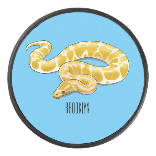 Burmese python slang cartoonillustratie hockey puck (Voorkant)