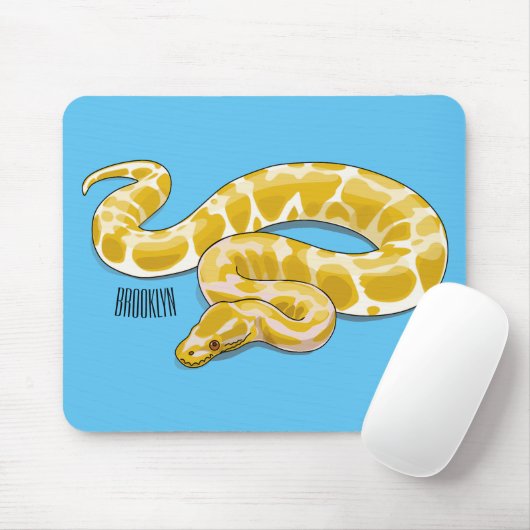 Burmese python slang cartoonillustratie muismat (Met muis)
