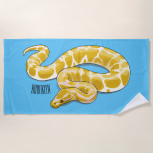 Burmese python slang cartoonillustratie strandlaken