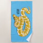 Burmese python slang cartoonillustratie strandlaken (Voorkant)