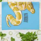 Burmese python slang cartoonillustratie theedoek (Gevouwen)