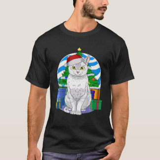 Burmilla Cat Cute Santa Christmas Tree Decor Gift T-shirt