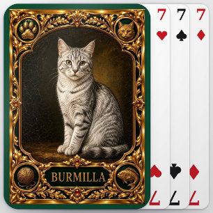 Burmilla, met juwelen versierde erfstuk kunst pokerkaarten