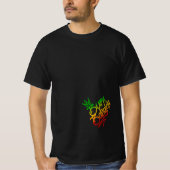 Burn Babylon Graffiti Label Style Rasta Reggae T-shirt (Voorkant)