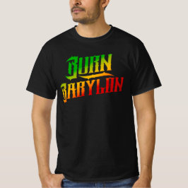 Burn Babylon Rasta Kleuren Reggae T-shirt