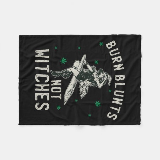 Burn Blunts niet heksen grappige wiet roker stoner Fleece Deken (Voorkant (Horizontaal))
