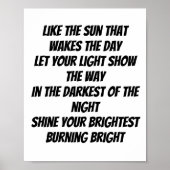 Burn Bright inspirerend minigedicht Poster (Voorkant)