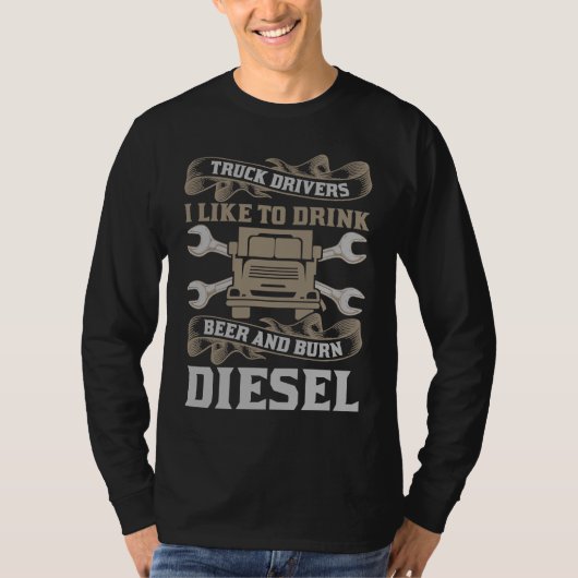 Burn Diesel Trucker Truck Driver Men T-shirt (Voorkant)