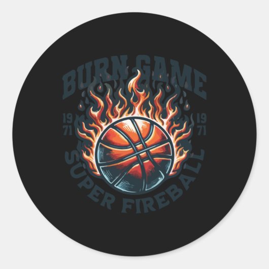 Burn Game Super Fireball Ronde Sticker (Voorkant)
