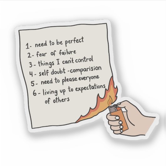 Burn List Therapeutic Ritual Mental Health Sticker (Voorkant)