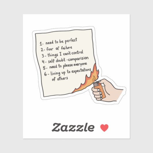 Burn List Therapeutic Ritual Mental Health Sticker (Vel)