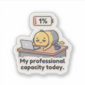 Burn-out Batterij Grappige Kantoorsticker Sticker (Voorkant)