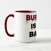 Burn-out is het badge mok (Links)