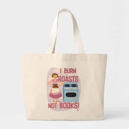 Burn Roasts niet boeken Sassy huisvrouw auteur Grote Tote Bag (Voorkant)