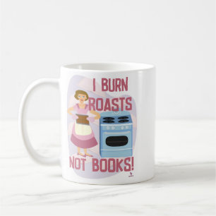 Burn Roasts Not Books Sassy Retro Reader Vrouw Koffiemok