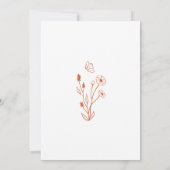 Burn Sinaasappel Wildflower Meadow Bruiloft Uitnod Kaart (Achterkant)