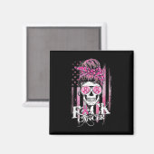 Burn Skull Borstkanker Bewustzijn Kanker Magneet (Voorkant / Achterkant)