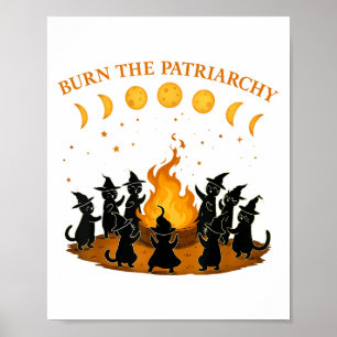 Burn the Patriarchaat Kattenheks Grappig Feminist  Poster