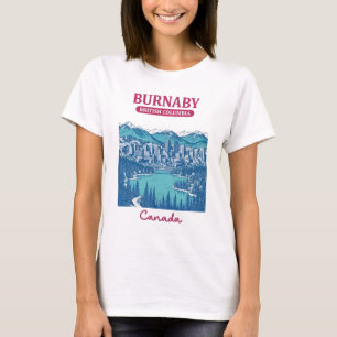 Burnaby BC Canada Mooie Pastel Stadssilhouet Stads T-shirt
