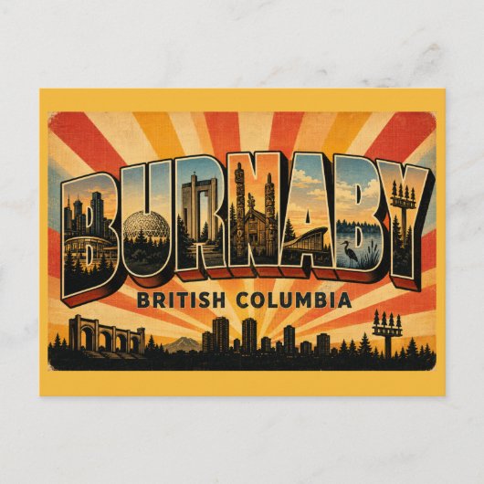 Burnaby BC Central City Briefkaart (Voorkant)
