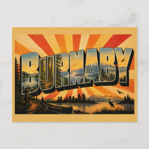 Burnaby BC Meer Regenwoud Berg Uitzichten Kunst Briefkaart