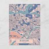 Burnaby Canada Breezy City Map Travel Briefkaart (Voorkant)