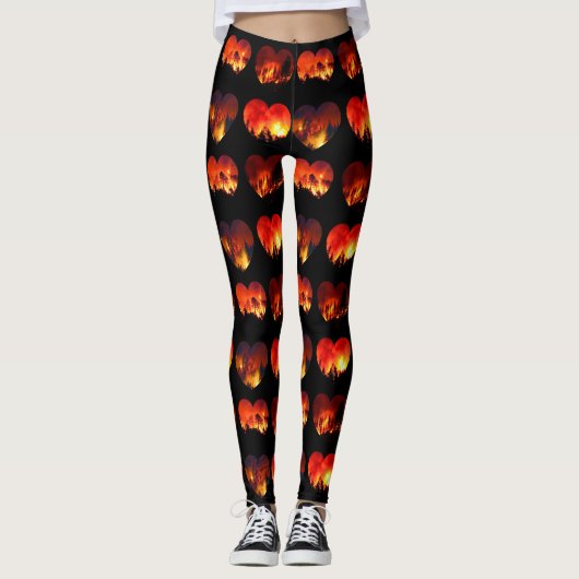 BurnDown-Leggings voor het branden van liefdesbos Leggings (Voorkant)