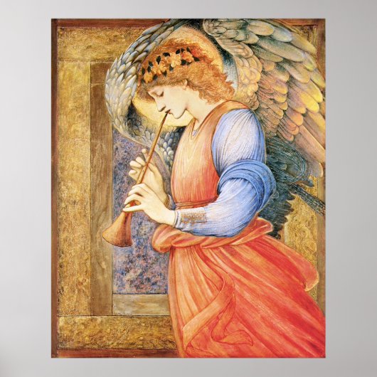 Burne-Jones An engel speelt flageolet 1878 Groter Poster (Voorkant)